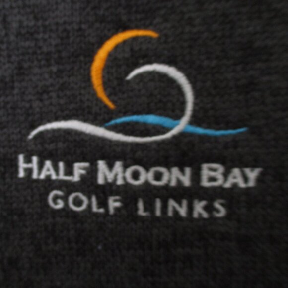 Sun Mountain Mens L/S "Half Moon Bay Golf Links" Black 1/2 Zip Sweater NWOT - L - Picture 2 of 4